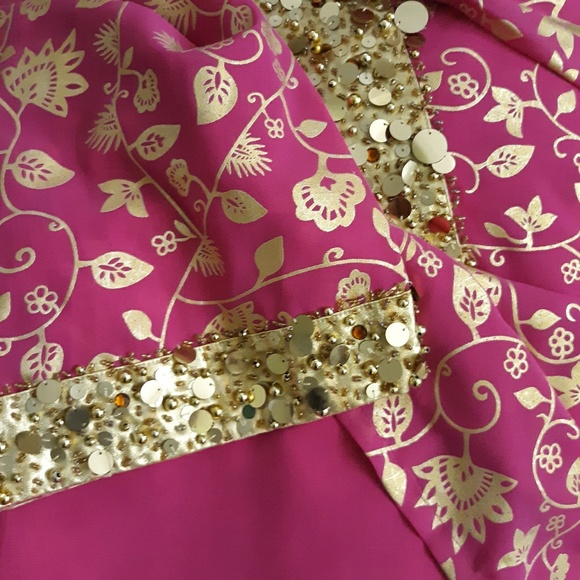BEAUTIFUL PINK EMBELLISHED ASIAN TUNIC , L - Picture 6 of 7